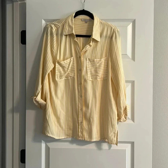 Love Tree Tops - Love tree striped button down​
